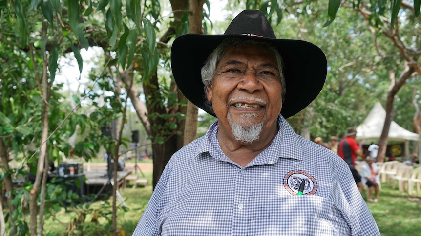 Jawoyn Association member Jack Ah Kit wearing a black hat in the Nitmiluk National Park.