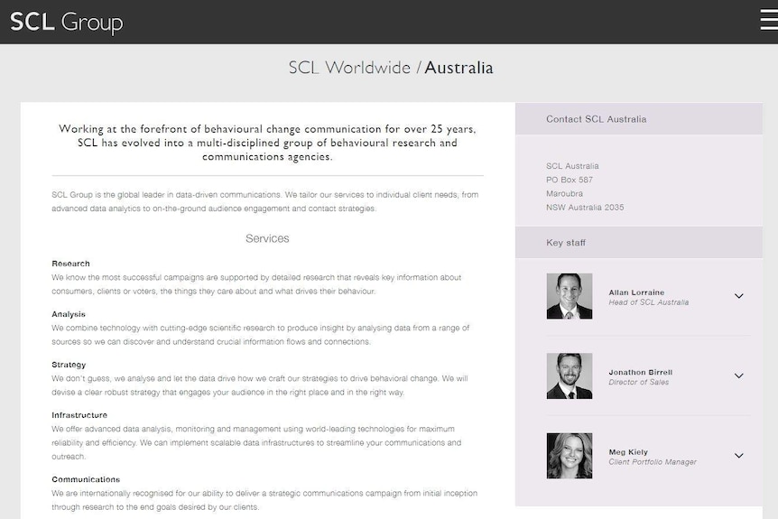 A screenshot of the SCL Group website shows Allan Lorraine is listed as Head of SCL Australia