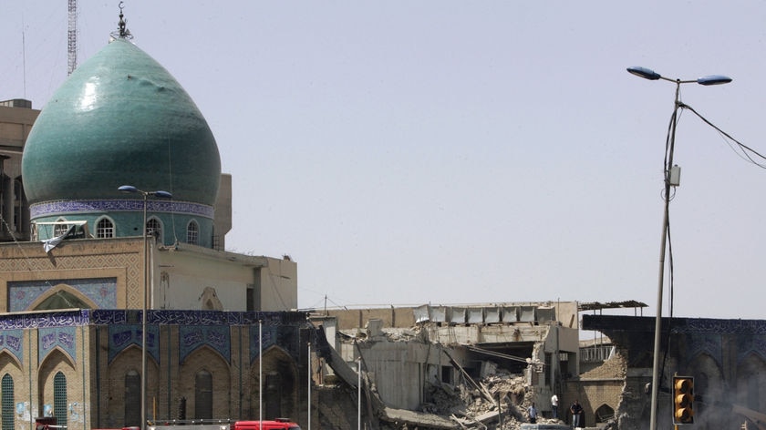 The truck bomb exploded near a mosque in central Baghdad.