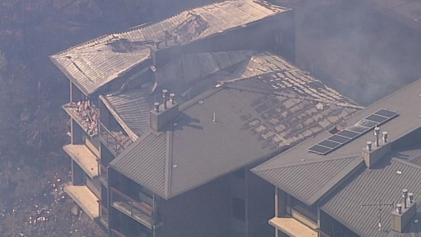 Binna Burra sky lodge burnt out by bushfire.