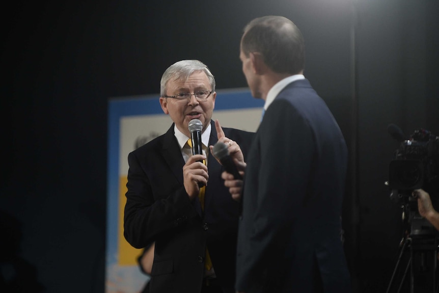 Tony Abbott listen to Kevin Rudd