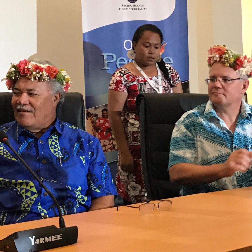 Australian Prime Minister Scott Morrison and Tuvalu Prime Minister Enele Sopoaga.