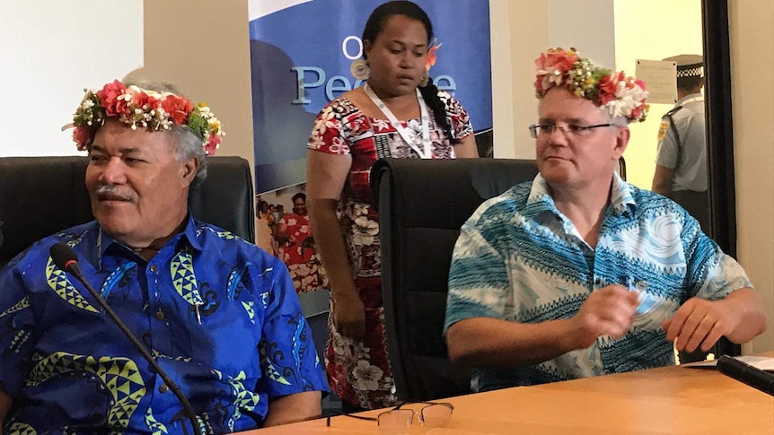 Australian Prime Minister Scott Morrison and Tuvalu Prime Minister Enele Sopoaga.