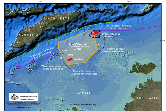 Map of the Joint Petroleum Development Area in Timor Sea