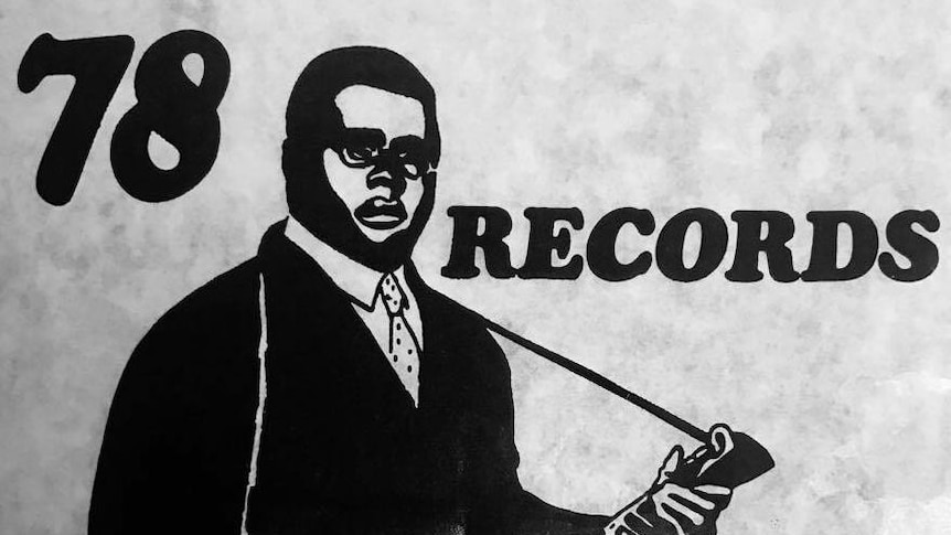 A black and white logo for 78 Records