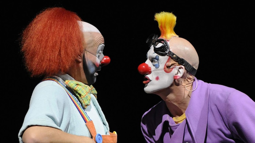 Cirque du Soleil clowns in Paris, Nov 28 2012