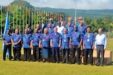 UN secretary-general Ban Ki-moon with Pacific leaders