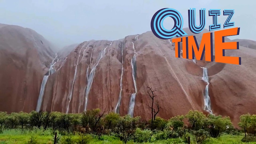 Rain water running down a rockface in outback Australia.
