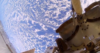 A view of the clouds from the International Space Station.