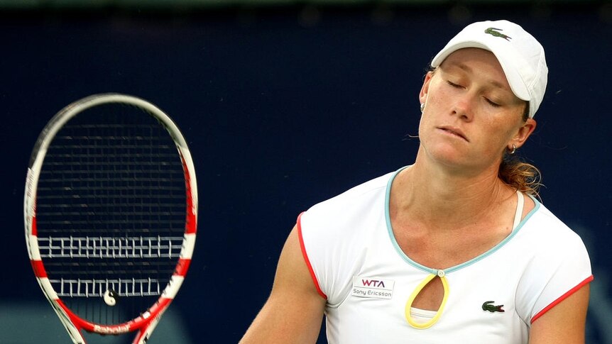 Down and out in Dubai ... Sam Stosur.