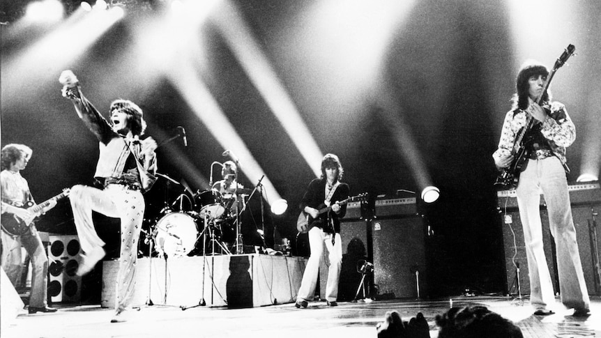 The Rolling Stones perform at Wembley in October 1973.