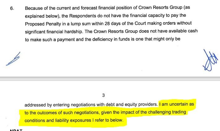 An image of a document showing a court affidavit, with a small part highlighted in yellow.