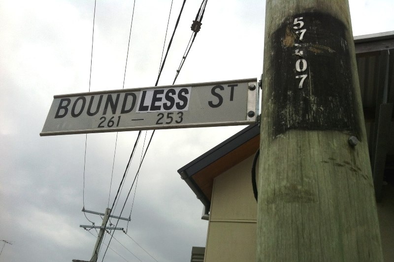 Boundary Street signs throughout West End are being changed to read Boundless Street.