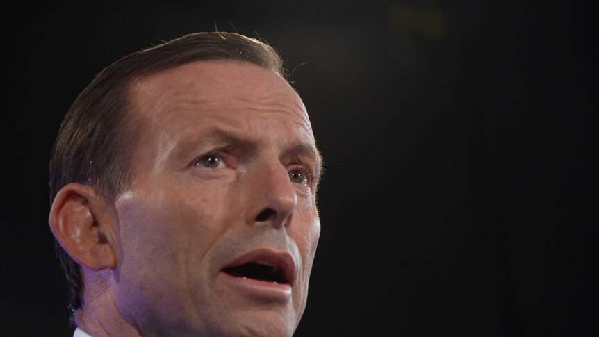 Opposition Leader Tony Abbott speaking at the National Press Club in Canberra.
