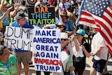 Anti-Trump supporters rally in Texas