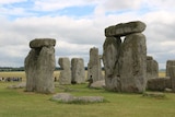 Historic Stonehenge rock display on Salisbury Plain in England.