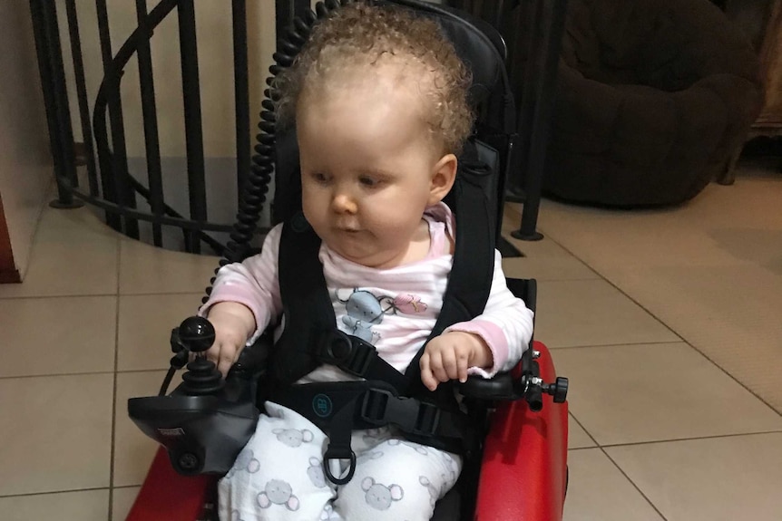 Wynter Clarkson in her mobility scooter