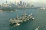 USS Blue Ridge sails in to Sydney Harbour July 13, 2013