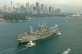 USS Blue Ridge sails in to Sydney Harbour July 13, 2013