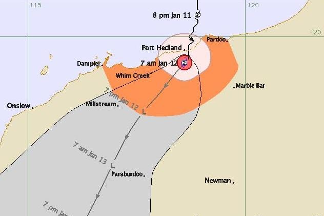 Tropical cyclone forecast track map of Tropical Cyclone Heidi