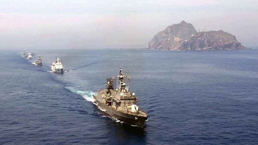 The Liancourt Rocks in the Sea of Japan