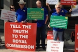 Protesters outside royal commission into child sexual abuse in Adelaide