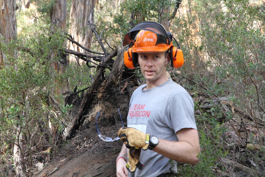Team Rubicon Australia CEO Geoff Evans, undertaking community work at the Langi Ghiran State Park near Ararat
