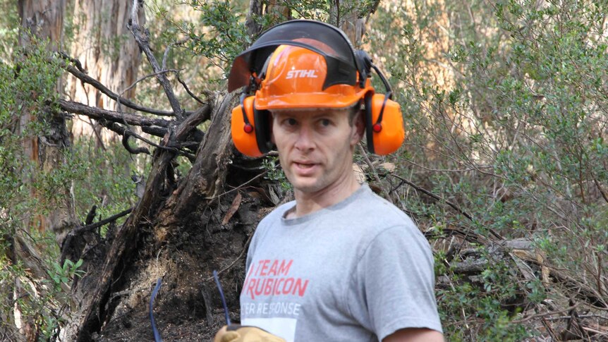 Team Rubicon Australia CEO Geoff Evans, undertaking community work at the Langi Ghiran State Park near Ararat