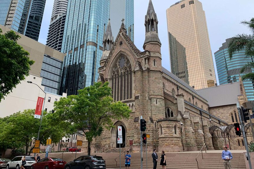 Exterior of St Stephen's Catholic Cathedral in Elizabeth Street in Brisbane.