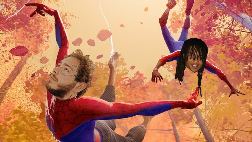 Post Malone and Swae Lee photoshopped onto images of Spider-Man