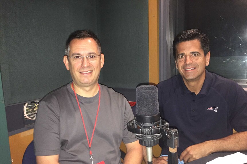 Two men in a radio studio
