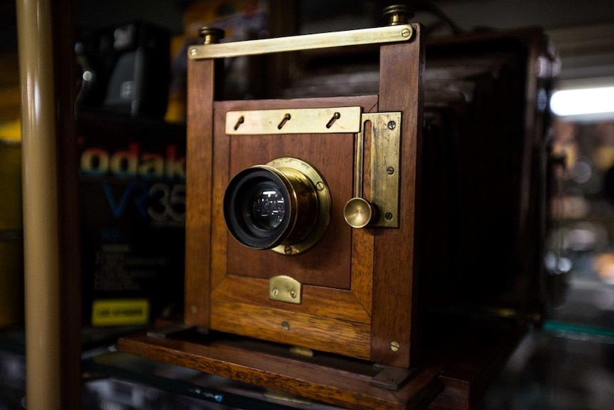 A selection of antique and vintage cameras
