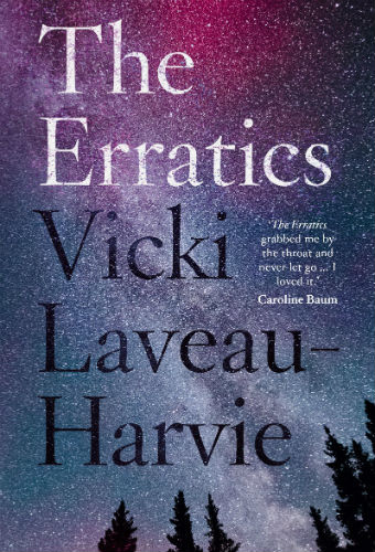 A book cover emblazoned with a purple and black starry sky.