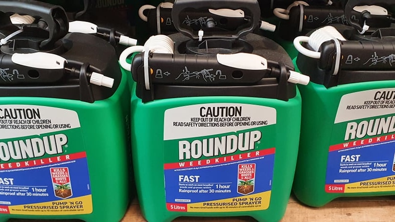 Several Bottles of RoundUp on the shelf