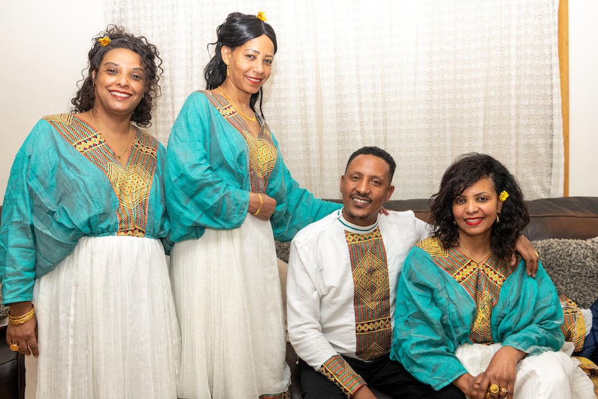 Meseret Tola with her sisters and brother.