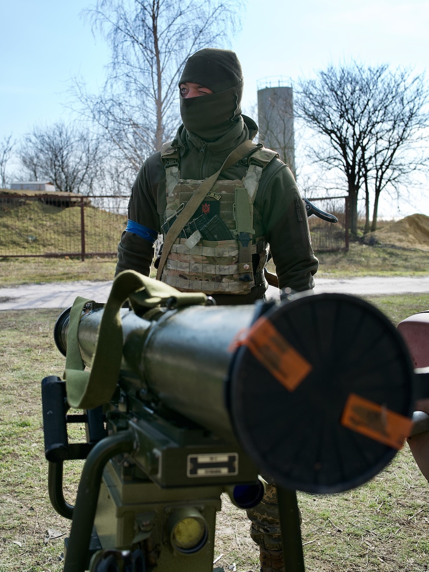 Soldier on the outskirts of the Odessa region