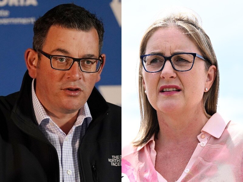 A composite image of Daniel Andrews and Jacinta Allan.