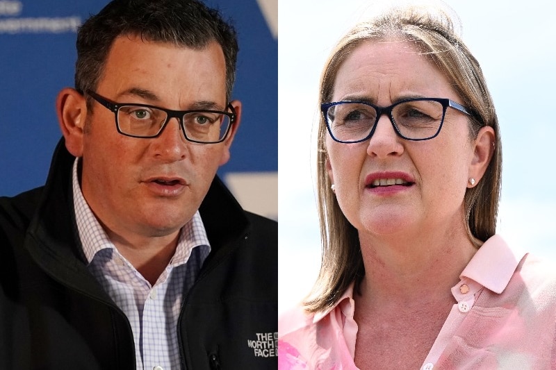 A composite image of Daniel Andrews and Jacinta Allan.