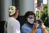 Anonymous supporters at Brisbane protest