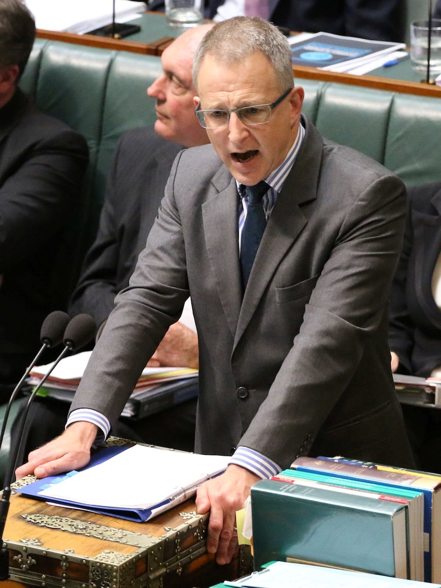 Paul Fletcher speaks at the dispatch box in the House of Representatives.