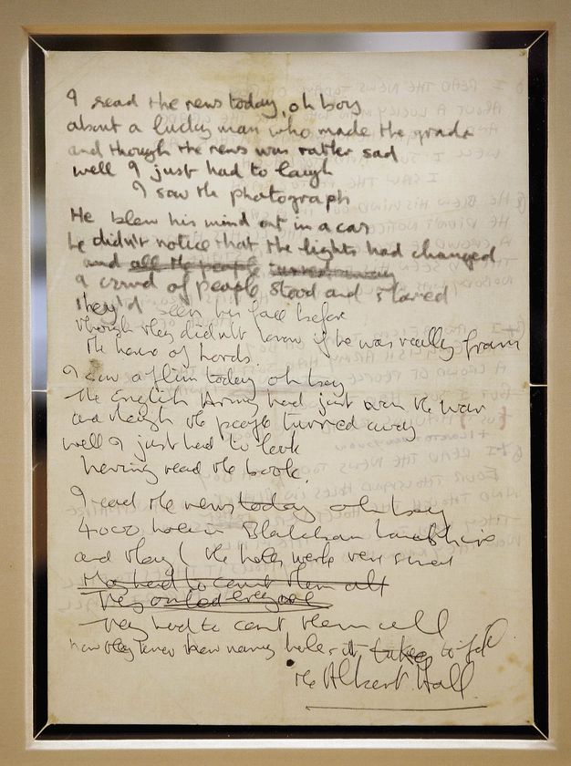 Lennon's Day In The Life lyrics sell at auction - ABC News