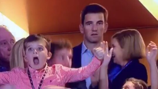 Eli Manning's reaction during Super Bowl 50