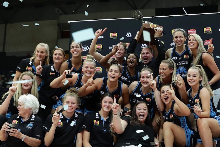 Canberra Capitals WNBL title celebration