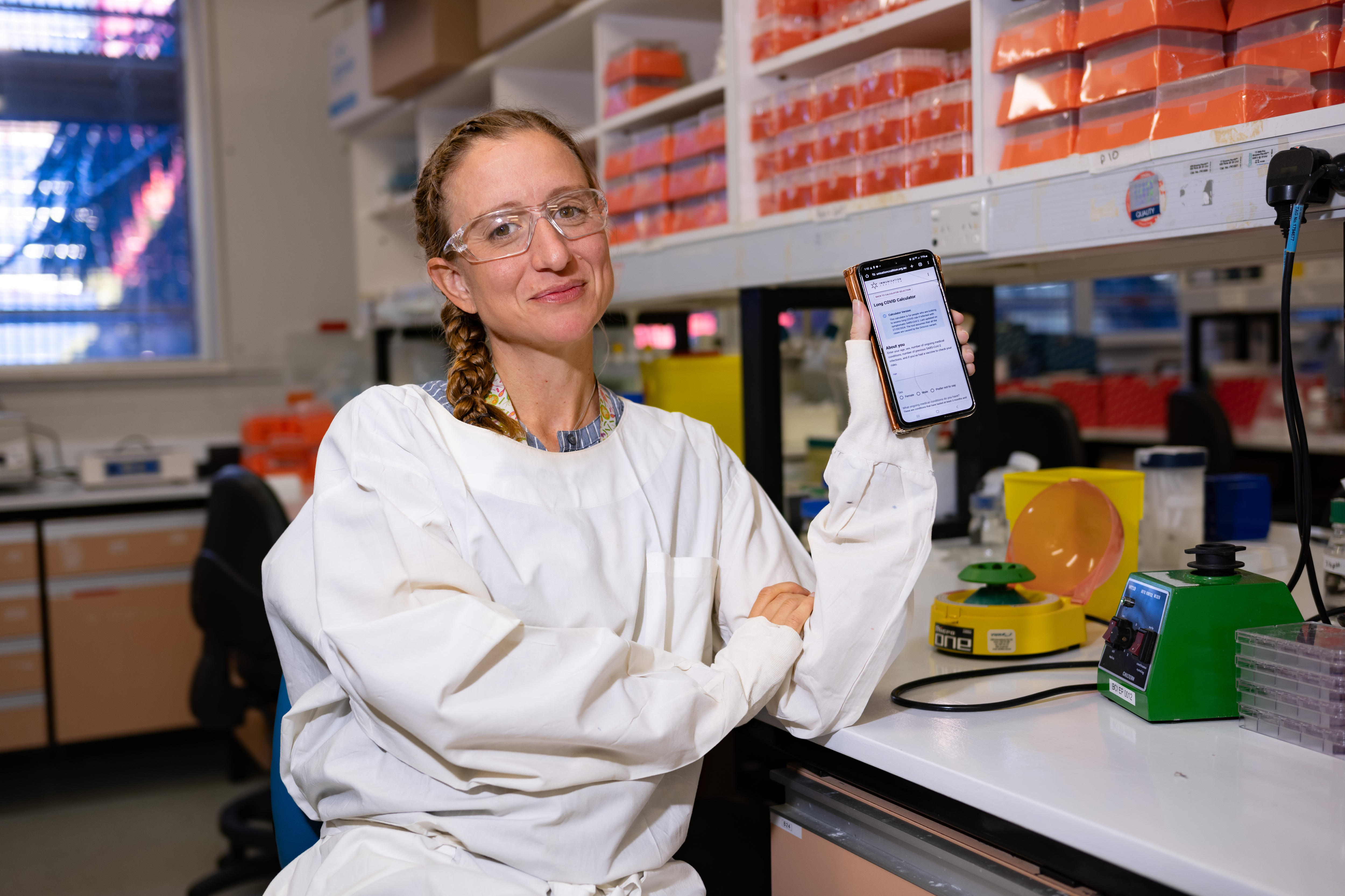 A woman with a phone