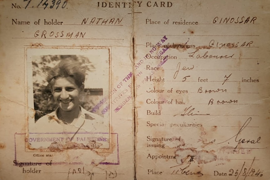 An old identification document of a man named Natham Grossman