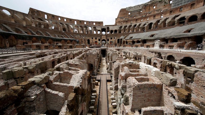 A view from inside the colosseum 