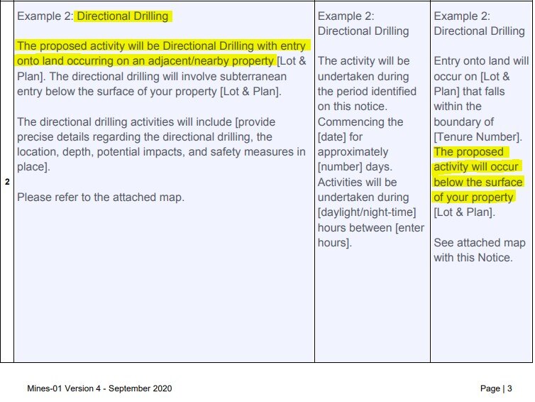 A screen shot of an example of a Notice of Entry form from the Queensland Government.