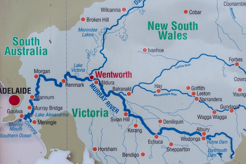 A map shows the Murray and Darling Rivers