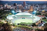 Adelaide Oval and city at night