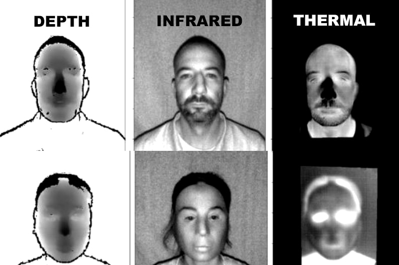 Different imaging used to detect presentation attack on facial recognition systems